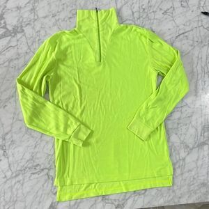 Vintage Obermeyer Sport Medium Neon Yellow Mens Henley Shirt Ski Made in…